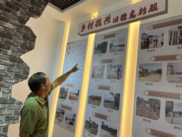 平原村書記吳振述向記者講述村子蝶變的經過。伍思懿 攝 平原村書記吳振述向記者講述村子蝶變的經過。伍思懿 攝